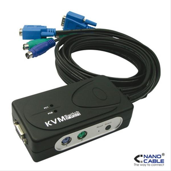 KVM SWITCH VGA PS2/USB PARA CONTROLAR 2 PC CON 1 TECLADO 1 RATON Y UNA PANTALLA