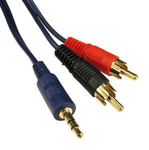 Cable Audio Estéreo Mini jack 3.5-M a 2RCA-M 1.5m gold Pacífico NP-W228