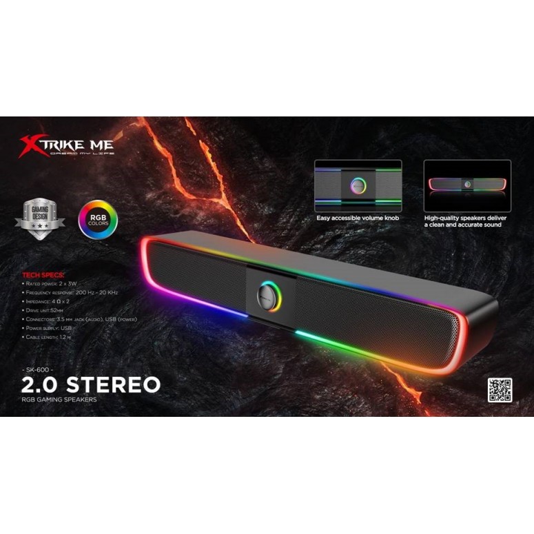 Altavoz Estéreo RGB Gaming Xtrike-Me SK-600