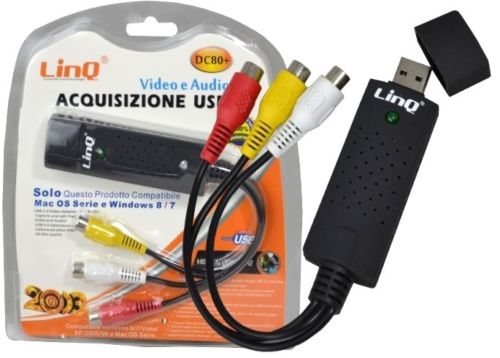 Capturador de vídeo y audio 3RCA a USB LinQ DC80+