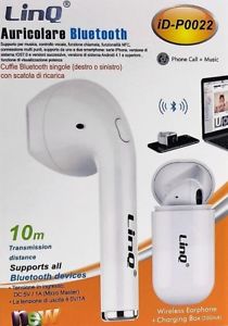 Auriculares bluetooth linQ iD-P0022+batería recargable de base de carga