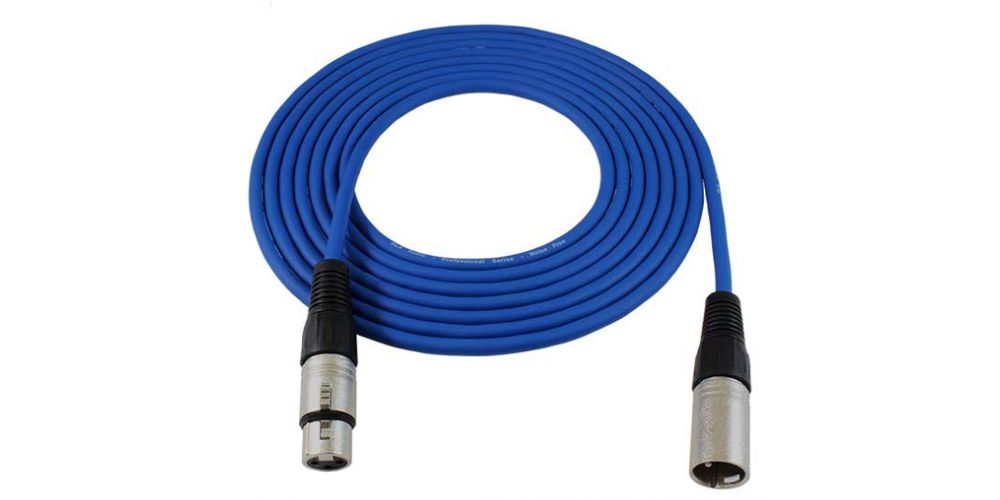 Cable XLR macho - XLR hembra 6 metros Azul