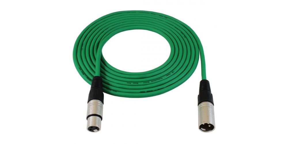 Cable XLR macho - XLR hembra 6 metros Verde