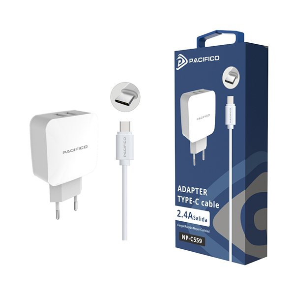 Cargado móvil Adaptador+cable 2.4A Pacífico NP-C559