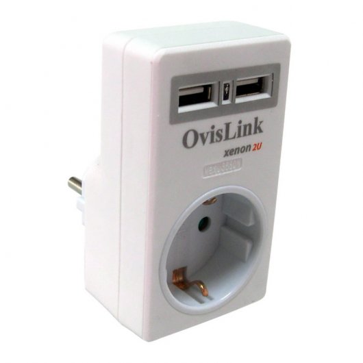 OvisLink XENON 2U Enchufe Schuko con 2xUSB