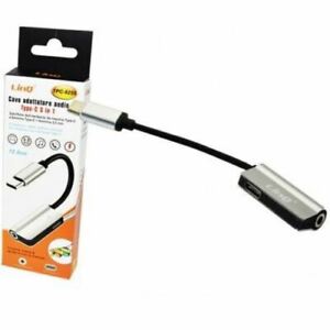 Adaptador audio minijack H a tipo C M + tipo C de carga linQ TPC-9255