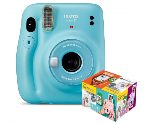 CÁMARA FUJIFILM INSTAX MINI11 AZUL CIELO KIT MR.WONDERFUL