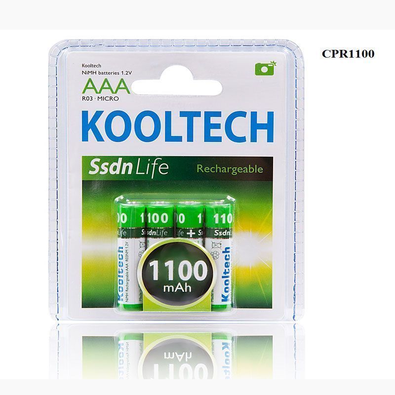 Pilas recargables AAA en Blister de 4, 1100mAh Kooltech CPR-1100-4