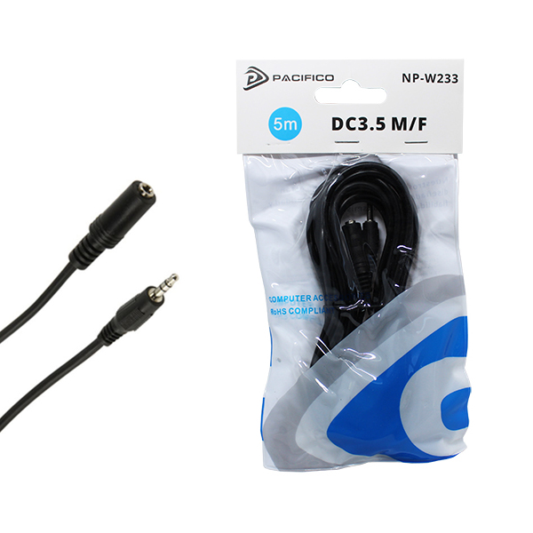 Cable alargador mini jack DC3.5 5m Pacífico NP-W233