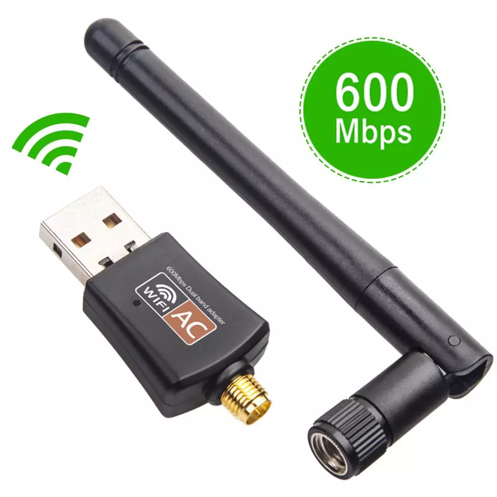 Inalámbrico de 600Mbps WiFi USB adaptador de Router PC LAN de la red tarjeta Dongle con antena