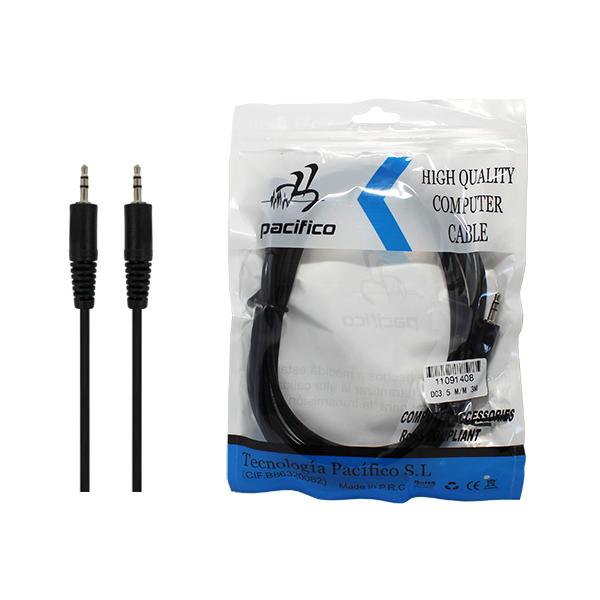 Cable Pacífico minijack DC3.5m 3m