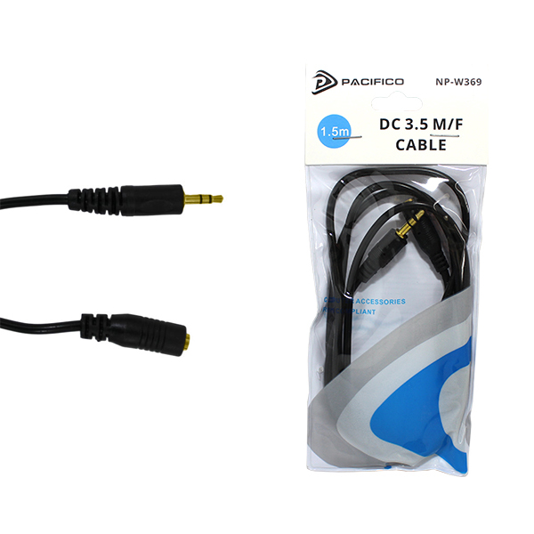 Cable alargador Mini Jack dc3.5 M-F 1.5m Pacífico NP-W369