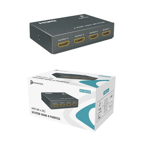 Splitter HDMI (4K x 2K) 4 puertos Pacífico NP-HD339