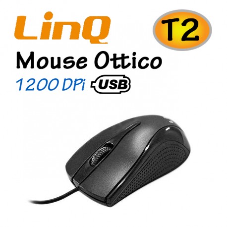 Ratón óptico USB 1200 dpi LinQ T2