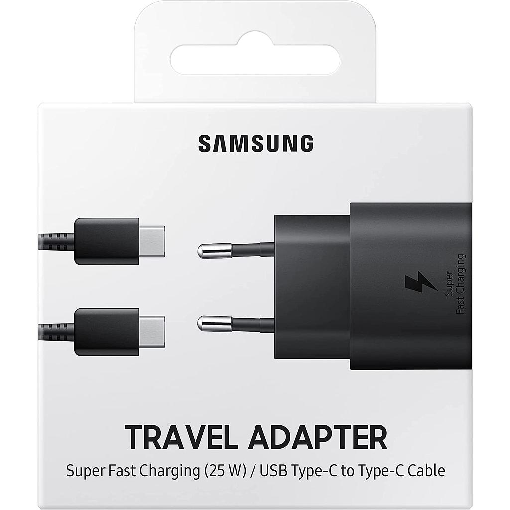 Cargador de Pared Samsung EP-TA800XBEGWW/ 1 USB Tipo-C + Cable USB Tipo-C/ 25W